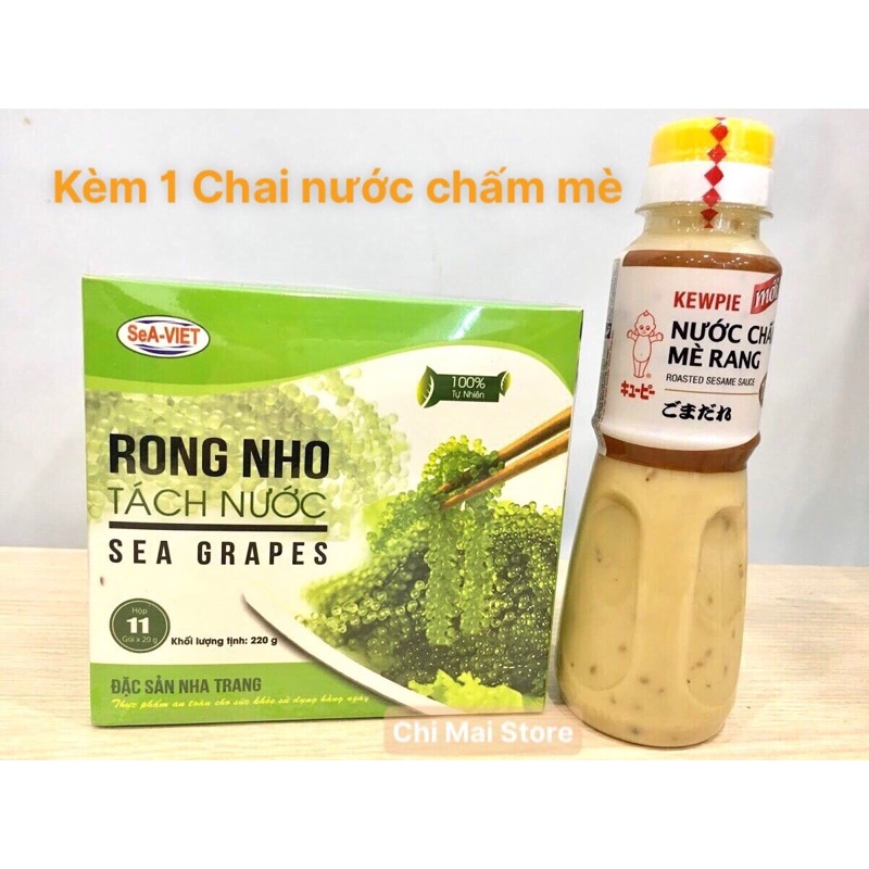 Rong nho tách nước Sea Việt Hộp 220g - KÈM 1 Chai Nước chấm mè rang KEWPIE 180ml | BigBuy360 - bigbuy360.vn