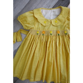 ĐẦM SMOCK CỔ SEN THÊU HOA