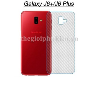 Bộ 3 tấm dán lưng mặt sau vân carbon 3D chống xước cho điện thoại Samsung J4+ Plus, J6+ Plus