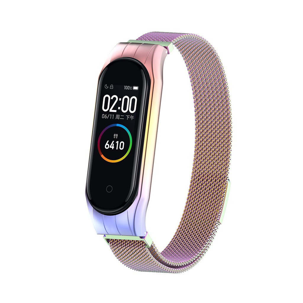 Dây đeo đồng hồ bằng thép không gỉ Milan từ tính nhiều màu sắc tùy chọn thay thế cho Xiaomi Mi Band 3/4/5/6