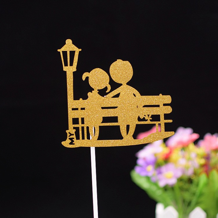 10 Que cắm khung chữ happybirday loại 2 trang trí bánh kem, trang trí bánh sinh nhật