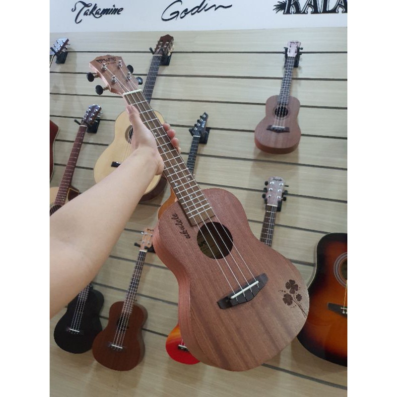 Đàn Ukulele Gỗ BWS cỏ 4 lá may mắn size Concert