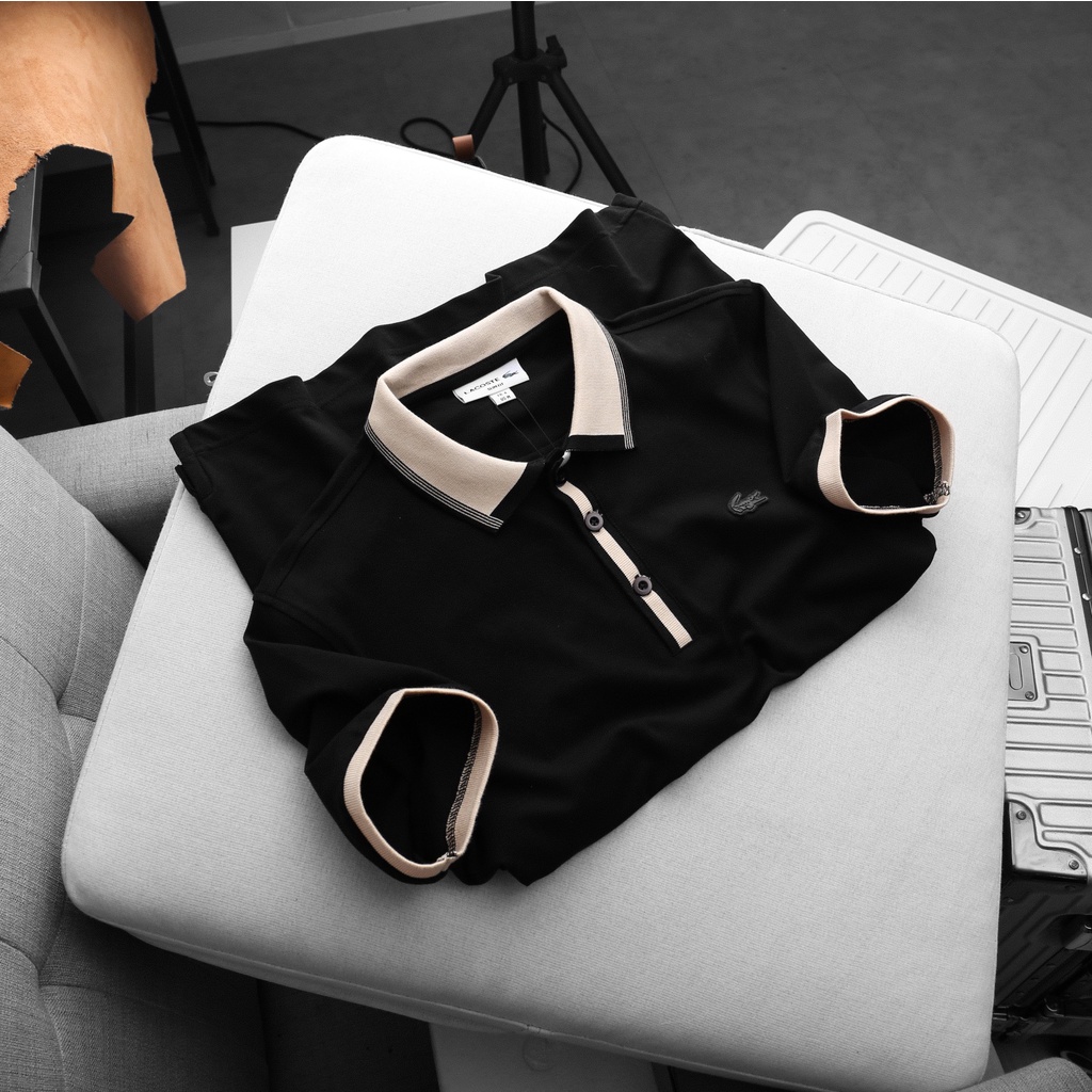 Áo Polo Nam cổ phối form slim fit vải cá sấu co giãn , Áo thun nam cổ bẻ bigsize - 3bros