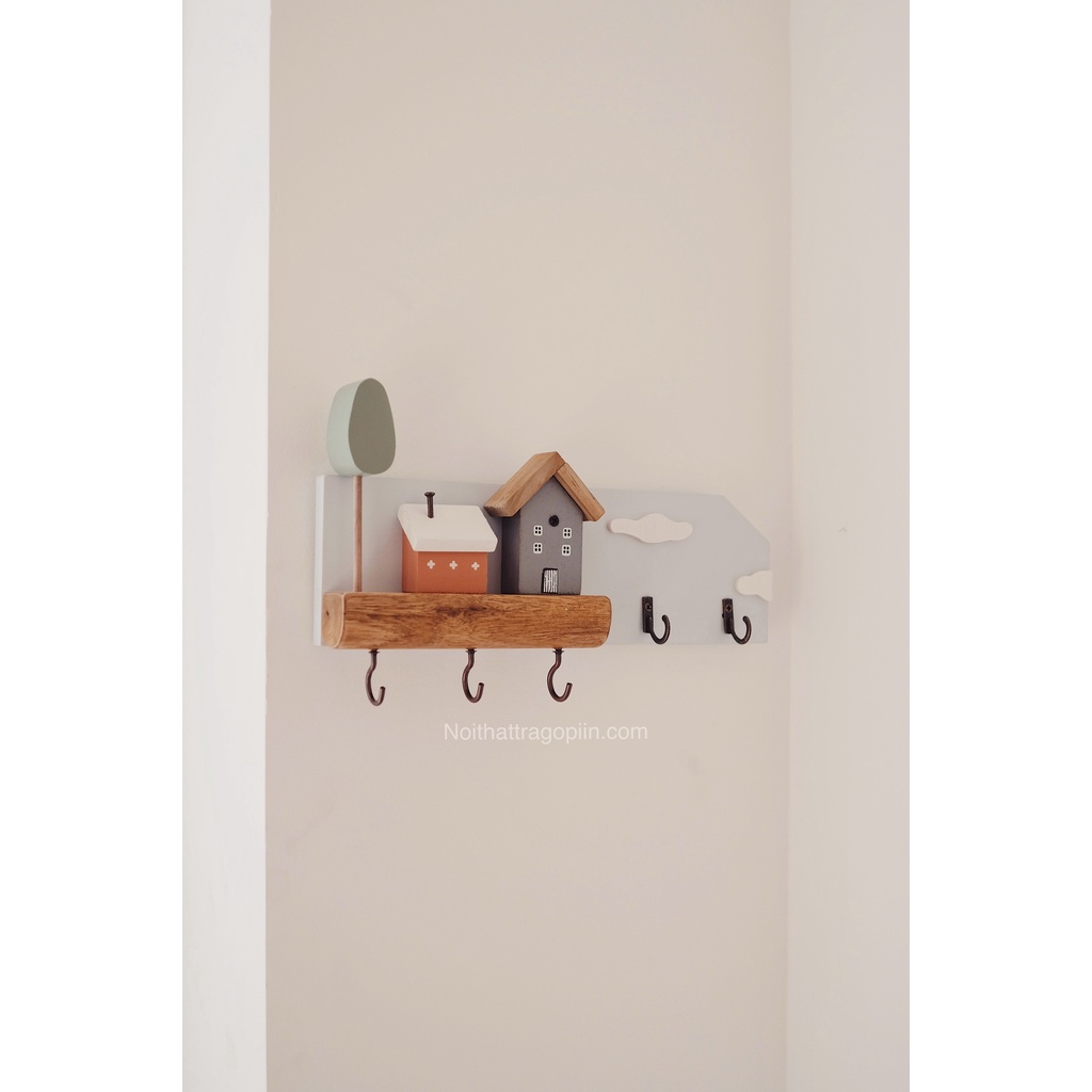 Móc gỗ treo chìa khóa ngôi nhà mẫu 01 và 02