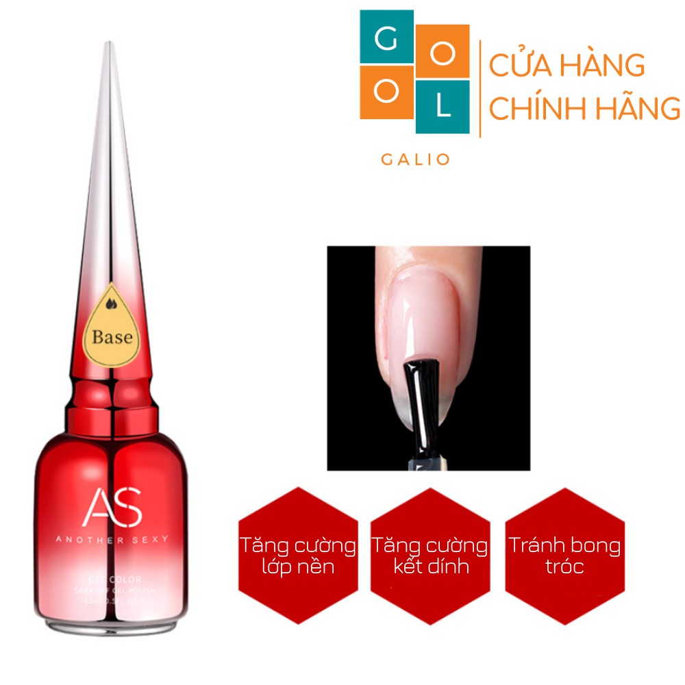 Sơn gel Base- Top AS chai mới 15ml [CHÍNH HÃNG]