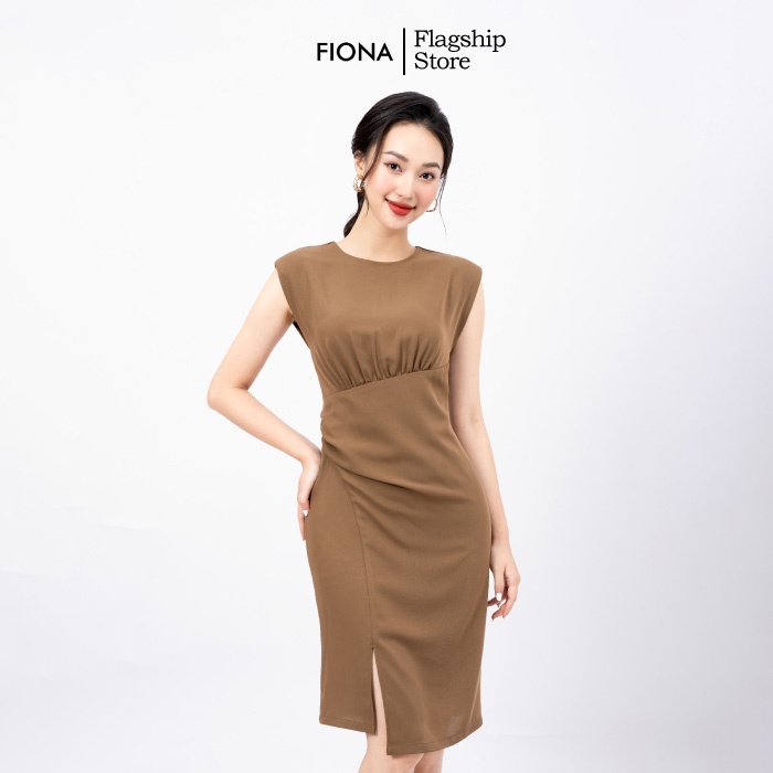 Đầm thiết kế dáng ôm FIONA, Đầm công sở nữ quyến rũ xẻ tà trước F451020