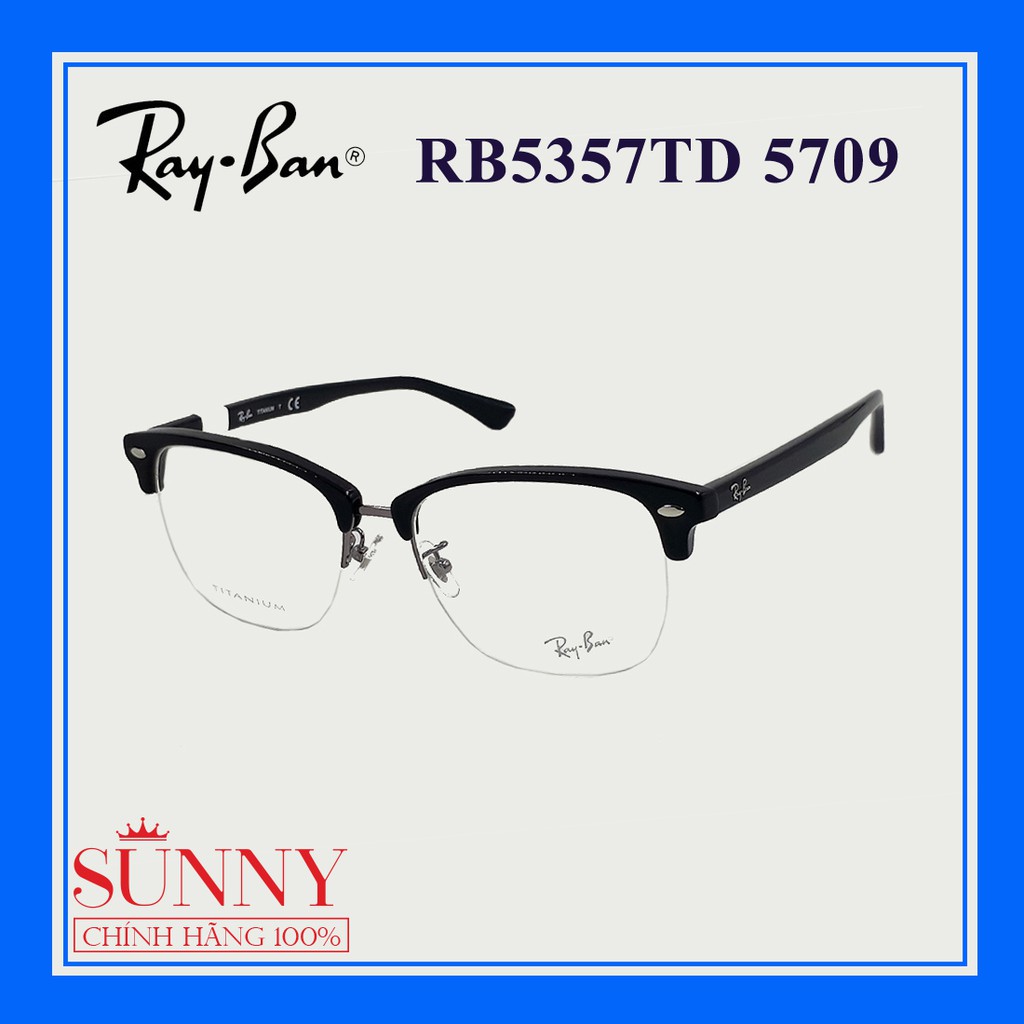Gọng kính nam nữ Rayban chính hãng - RB5357TD (2 MÀU), thiết kế dễ đeo bảo vệ mắt