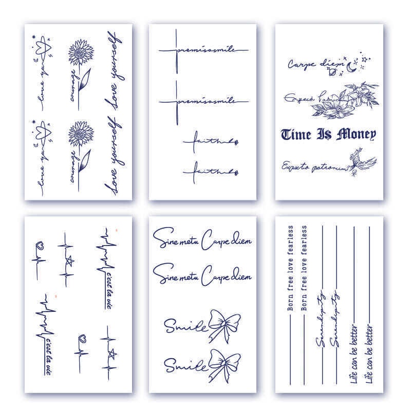 Set 30 Hình Xăm Dán Họa Tiết Nước Ép Nhỏ Xinh Xắn Chống Thấm Nước Lâu Trôi