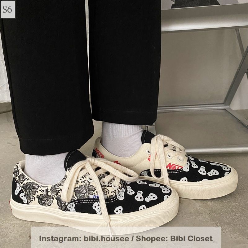 Giày thể thao hình đầu lâu xương cực chất ulzzang Hàn Quốc lười thắt dây năng động hot trend học sinh giá rẻ mã S6 | BigBuy360 - bigbuy360.vn