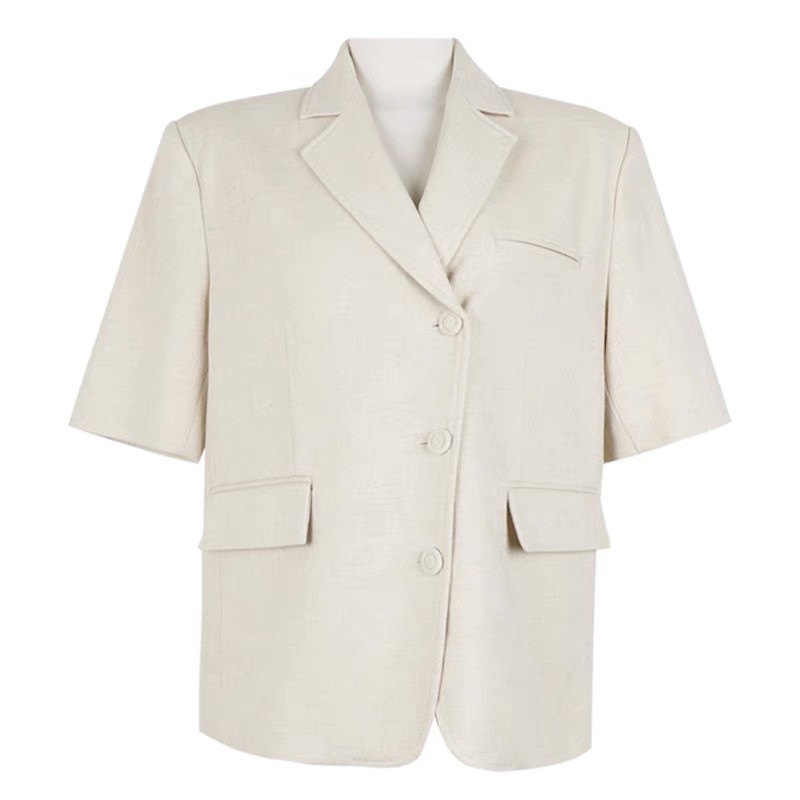 [order] Áo blazer cộc tay màu trắng kem | BigBuy360 - bigbuy360.vn