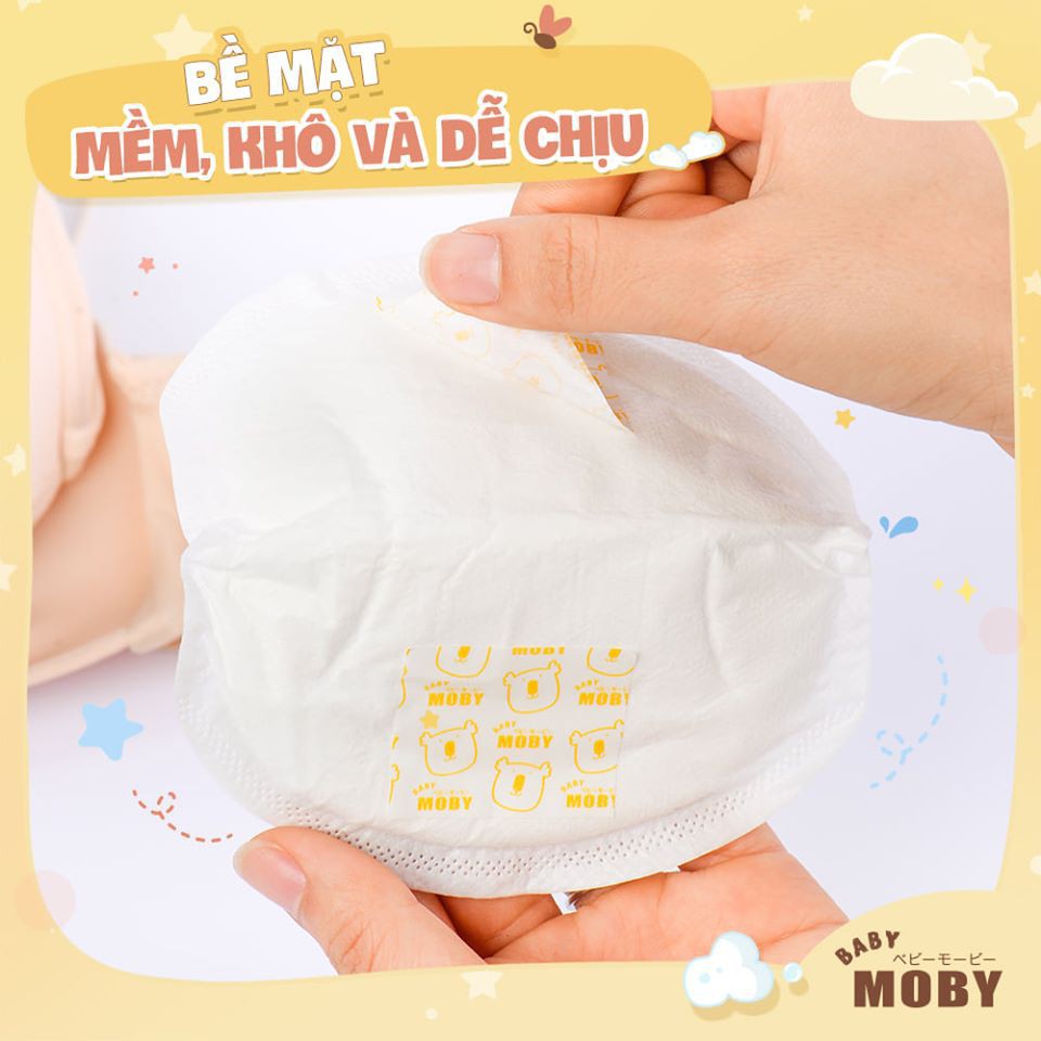 Lót Thấm Sữa MOBY BABY Với Lớp Gel Siêu Thấm 60 Miếng