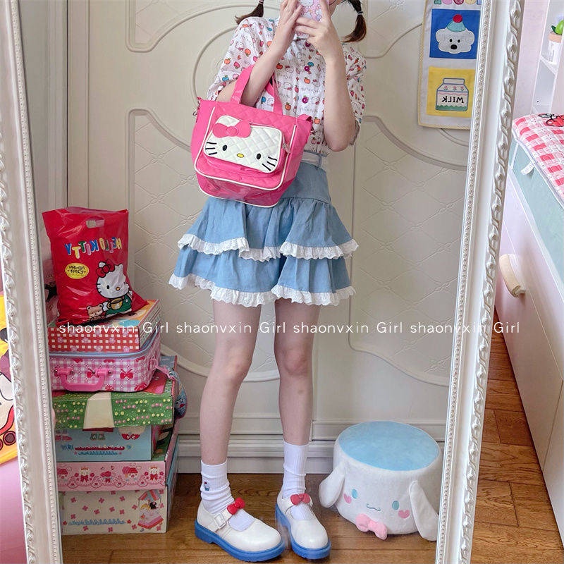 Túi Đeo Chéo Hình Mèo Kitty Hoạt Hình Đáng Yêu Thời Trang Mới Dễ Phối Đồ