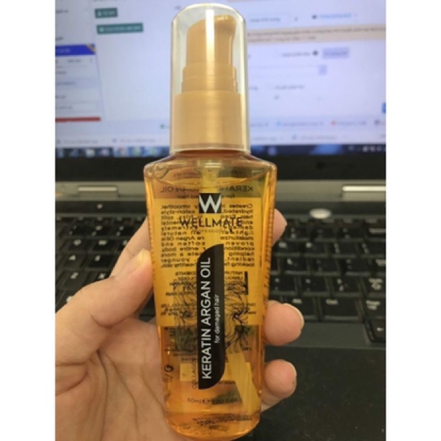 Tinh dầu nuôi dưỡng và bảo vệ tóc Wellmate Keratin Argan Oil 60ml