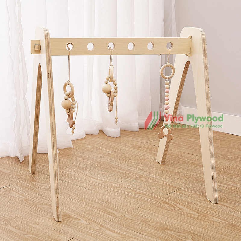 Đồ chơi tập thể dục cho trẻ sơ sinh, chất liệu gỗ plywood an toàn cho bé, đạt tiêu chuẩn xuất khẩu EU
