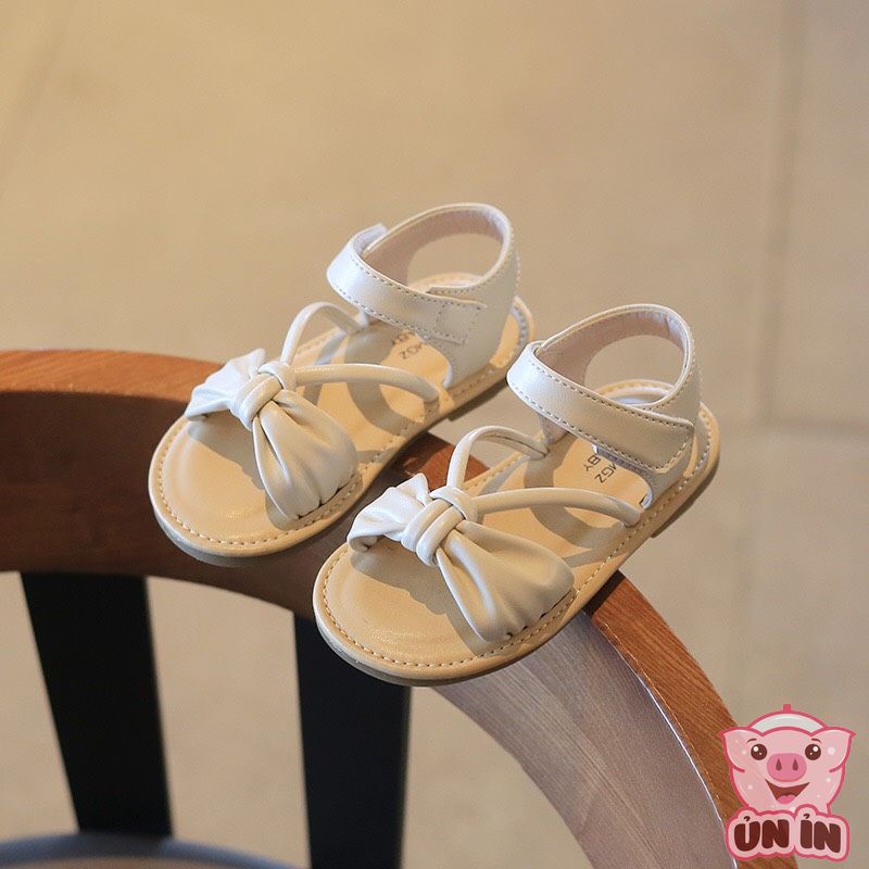 Giày dép trẻ em - Sandal phối Nơ quai chéo thắt nút dễ thương hàng chính hãng MG Baby đế chống trơn trượt V736