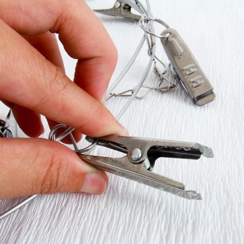 Vỉ 20 Kẹp Quần Áo Bít Tất Inox Cao Cấp Không Gỉ