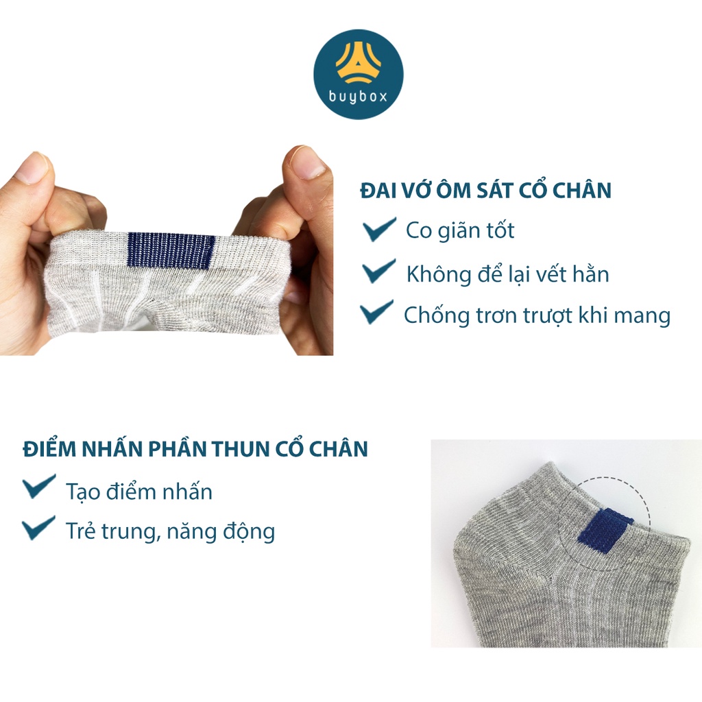 Vớ vổ ngắn chất liệu thun cotton cao cấp, thoáng khi, co giãn tốt, màu sắc đa dạng dễ phối đồ - buybox - BBPK220