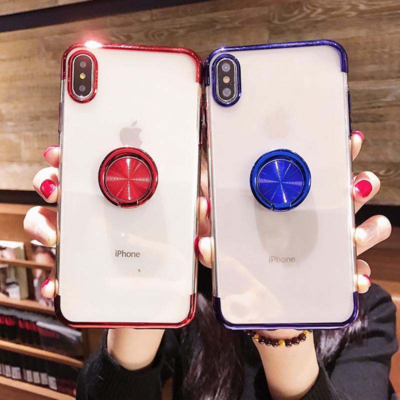 Ốp lưng mềm kèm vòng nhẫn nam châm cho iPhone XS Max X XR XS