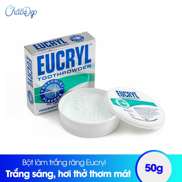 Bột làm trắng răng Eucryl Tooth Powder 50g