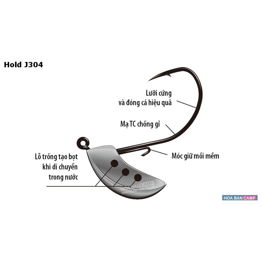 Lưỡi Câu Jig Head Sleeper Hold J304 | 5g - 3 chiếc/ vỉ