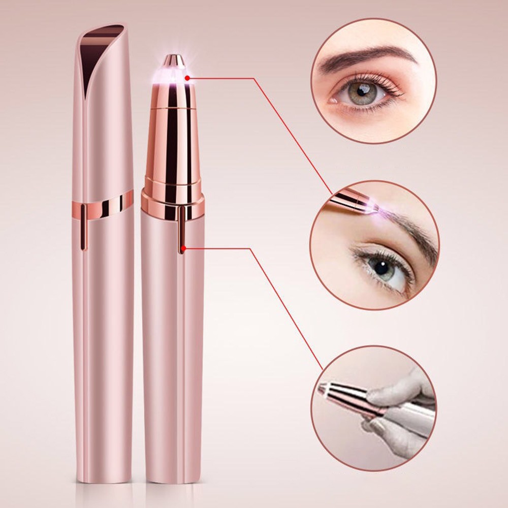 Bút tỉa lông mày lông mũi lông tơ ria mép FlawlessBrows cầm tay mini dùng pin chính hãng, cắt bén không đau hiệu quả cao