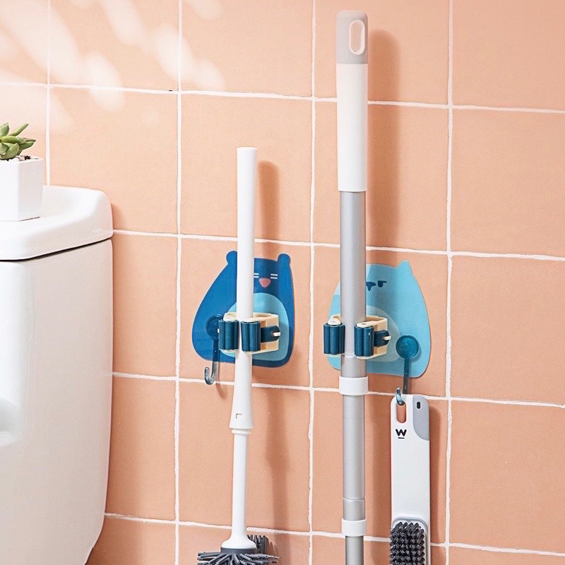 Kẹp Dán Tường Giữ Cây Lau Nhà Hình Thú Đáng Yêu - Có Móc Treo Cao Cấp