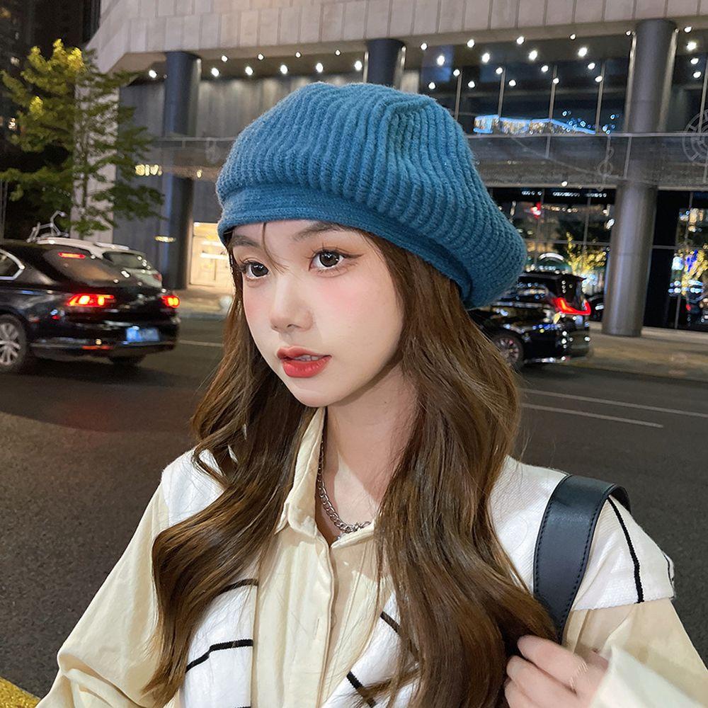Mũ Nồi Dệt Kim Mềm Co Giãn Thời Trang Mùa Đông Phong Cách Nhật Bản Dành Cho Nữ