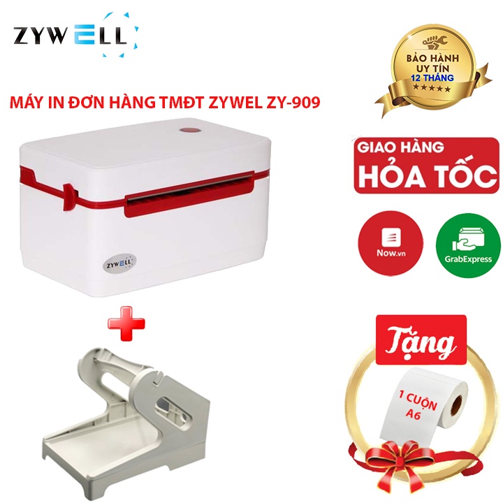 Máy In Nhiệt ZYWELL ZY-909 USB + BLUETOOTH, In Đơn Hàng Kèm Khay Đựng