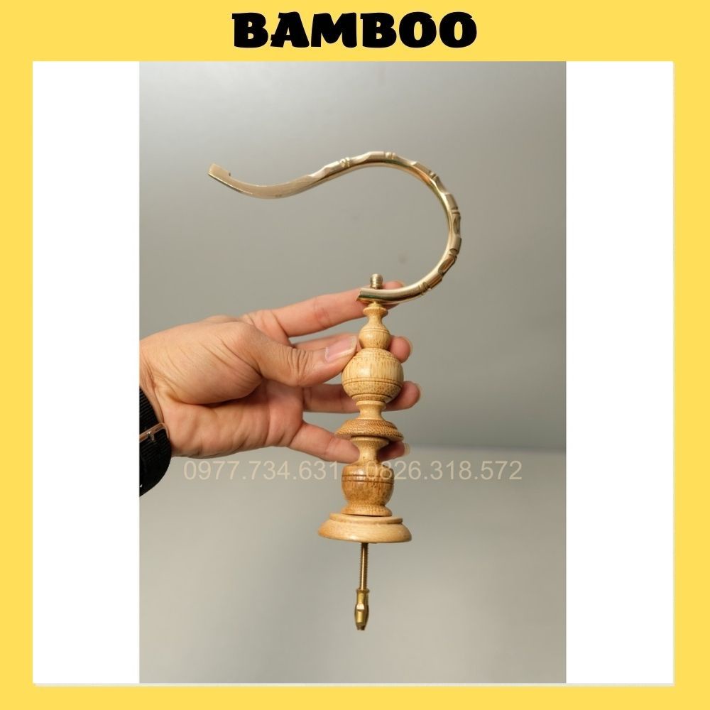 Combo móc đồng đốt trúc và bộ nậm tre bóng đẹp size to dành cho lồng chòe, mi, khướu (Tặng kèm 3 nẹp đồng)