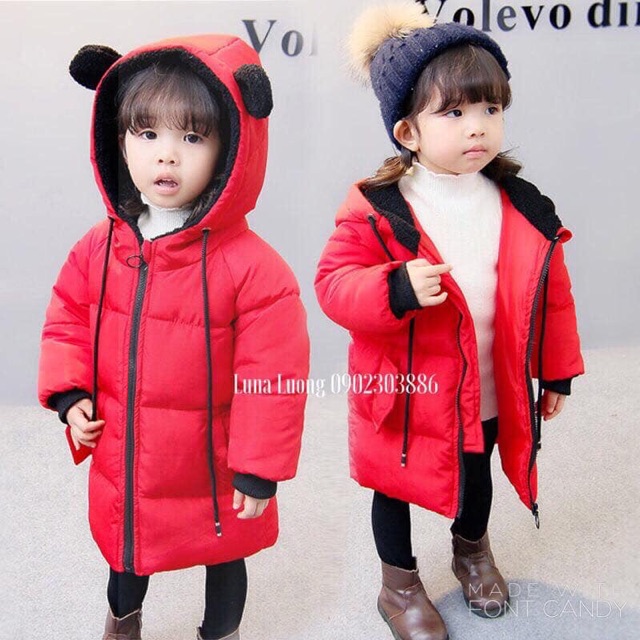 Áo phao tai gấu bé