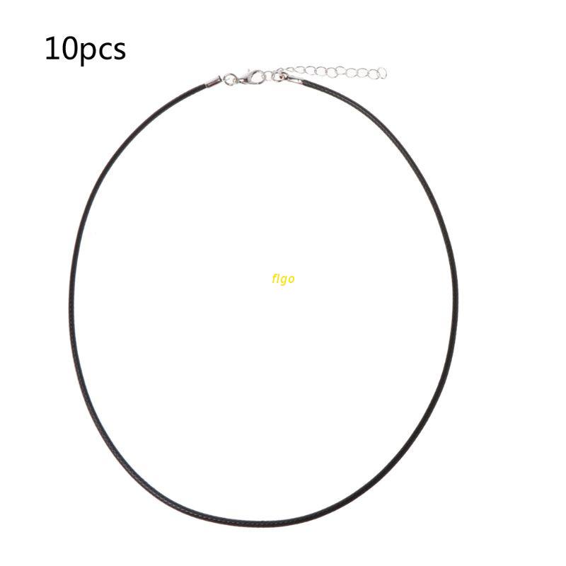 Set 10 Vòng cổ Da Màu Đen Có Khóa Càng Cua Chất Lượng Cao