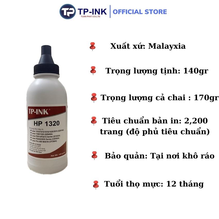 Mực đổ 1320, mực đổ máy in 1320/2900/3300/2035/2055/12a/49a/05a/15a/ 140g hiệu TP-INK