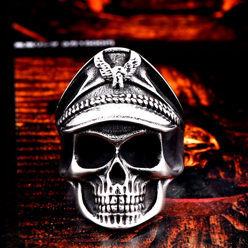 Nhẫn Hở Hình Đầu Lâu Mạ Bạc Phong Cách Hip Hop Gothic Cho Nam Và Nữ
