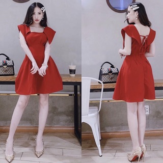 Đầm xếp li eo 2 màu (kèm hình thật)