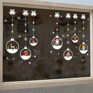 Decal dán kính chất liệu PVC loại 1, dán phòng khách, phòng ngủ, quán cafe-Dây treo quả cầu Noel