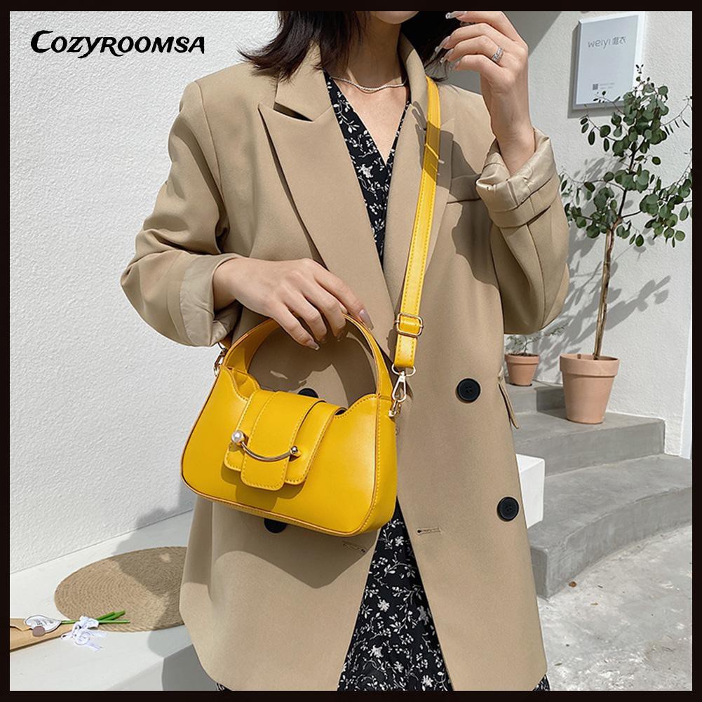 Fashion Women PU Leather Pure Color Small Shoulder Bag Top-handle Handbags