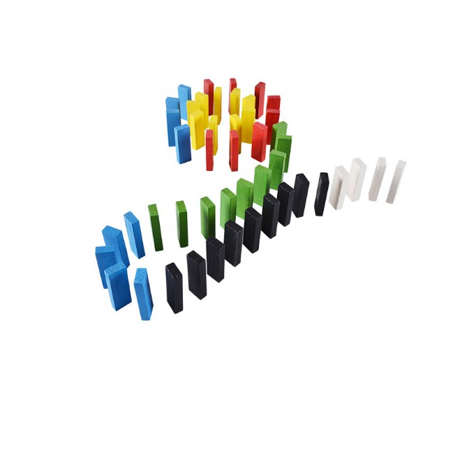 Đồ chơi rút gỗ màu 54 thanh size vừa - domino màu cho bé