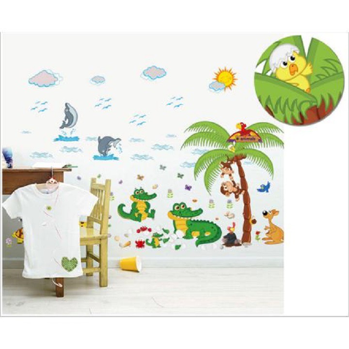 Decal dán tường hình sinh vật biển