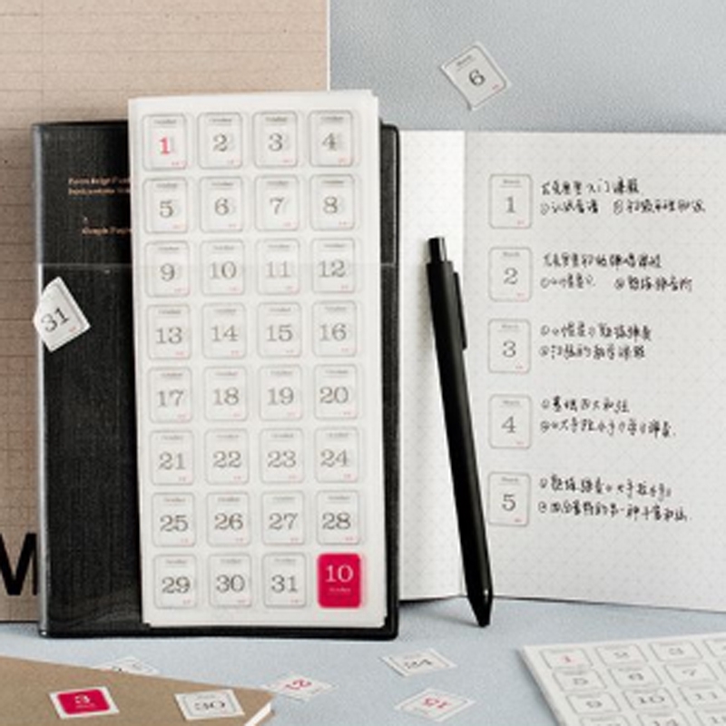 Set 12 Tờ Sticker 365 Ngày Dùng Để Dán Sổ Kế Hoạch Album ảnh ST444