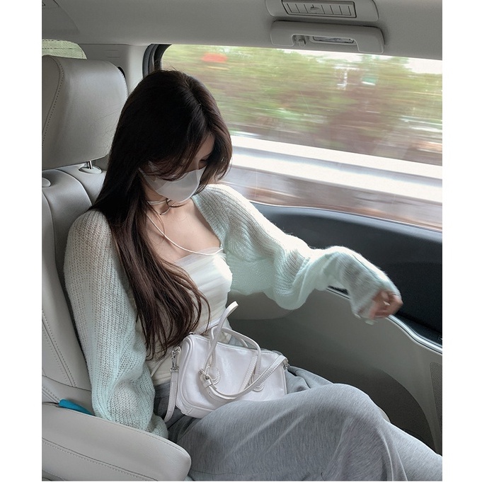 QADCOL Áo khoác cardigan QADCOL dệt kim tay dài chống nắng cho nữ