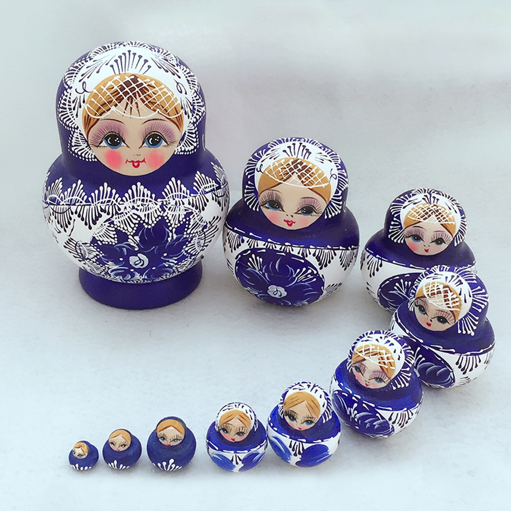 Bộ 10 Búp Bê Nga Matryoshka Bằng Gỗ