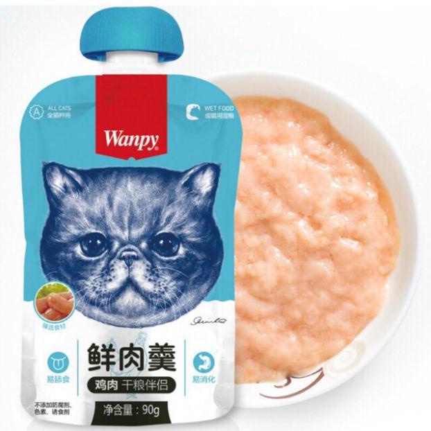 Pate Wanpy nắp vặn 4 mùi vị cho mèo 90G