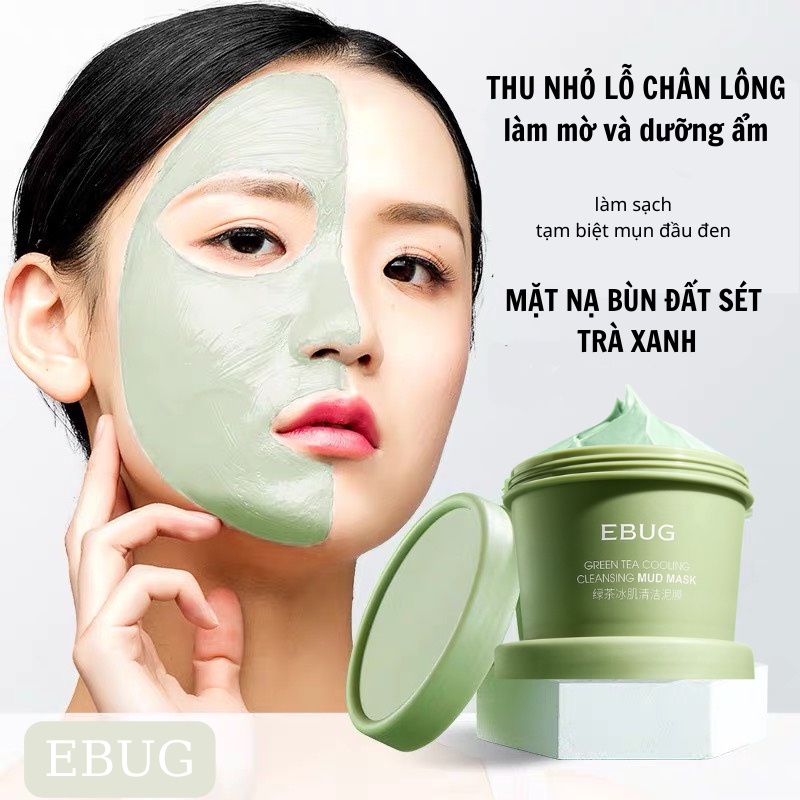 Mặt Nạ Bùn Đất Sét Trà Xanh, Cà Tím, Bùn Khoáng Núi Lửa Làm Sạch Sợi Bã Nhờn Và Thu Nhỏ Lỗ Chân Lông Hút Dầu Thừa