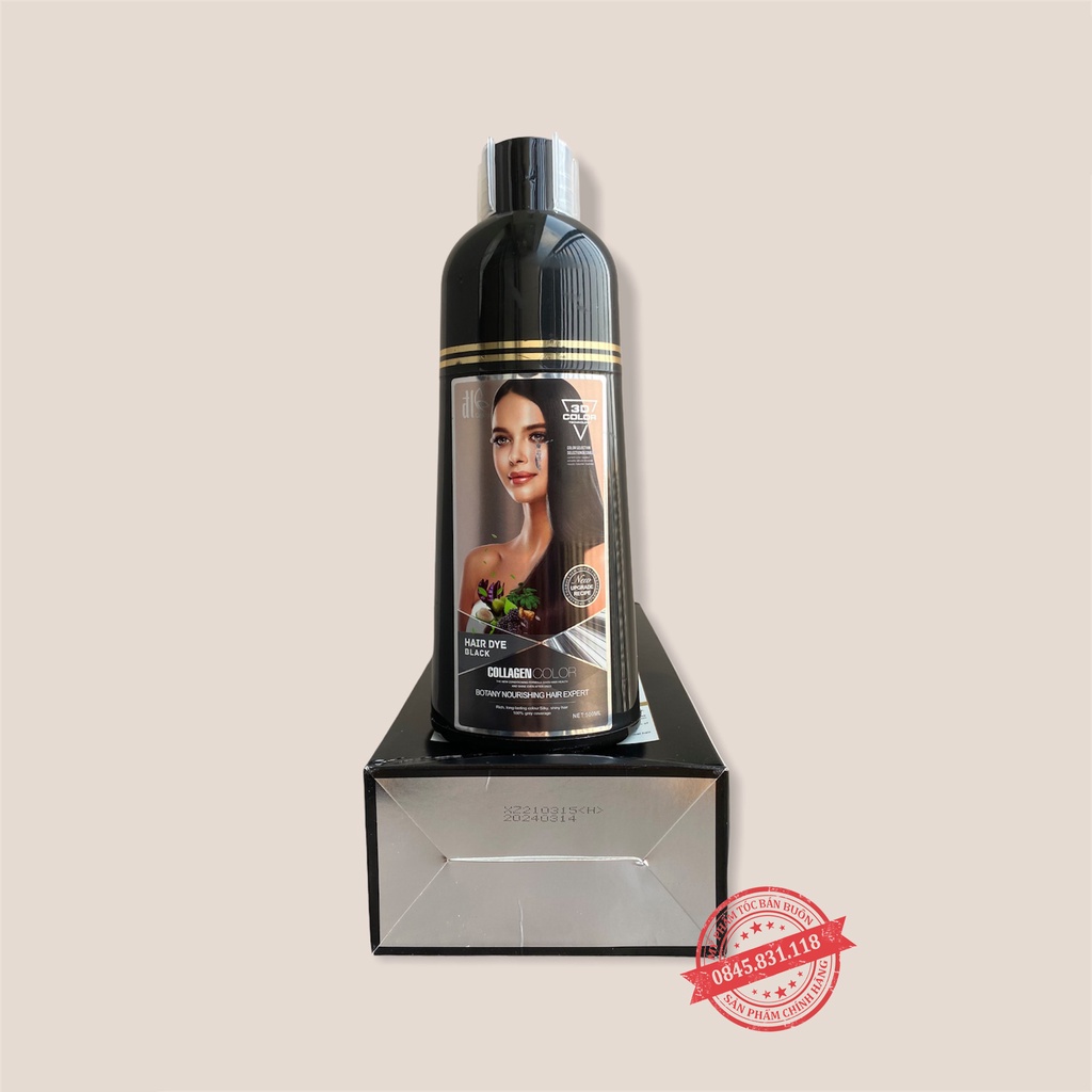 ✅DẦU GỘI PHỦ ĐEN/NÂU CHÍNH HÃNG ĐL COLLAGEN THẢO DƯỢC AN TOÀN CHO CẢ TRẺ EM VÀ PHỤ NỮ CÓ THAI CT28
