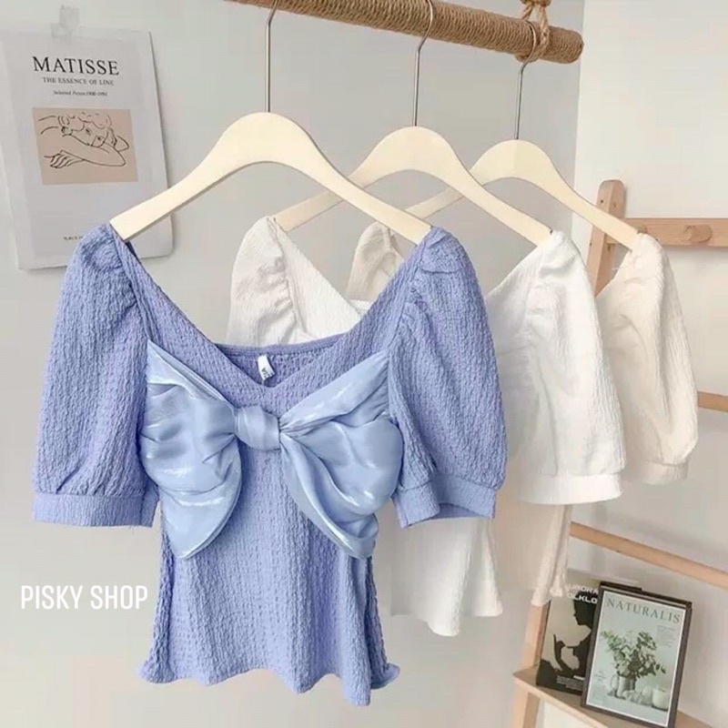 🎀 ÁO NƠ VẢI XỐP PHONG CÁCH TIỂU THƯ 🎀