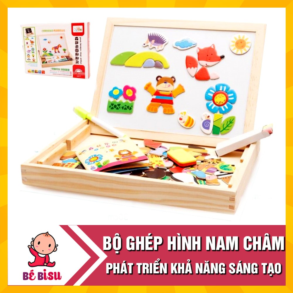 Bảng ghép tranh gỗ nam châm 2 mặt nhiều chi tiết cho bé [ P0000010]