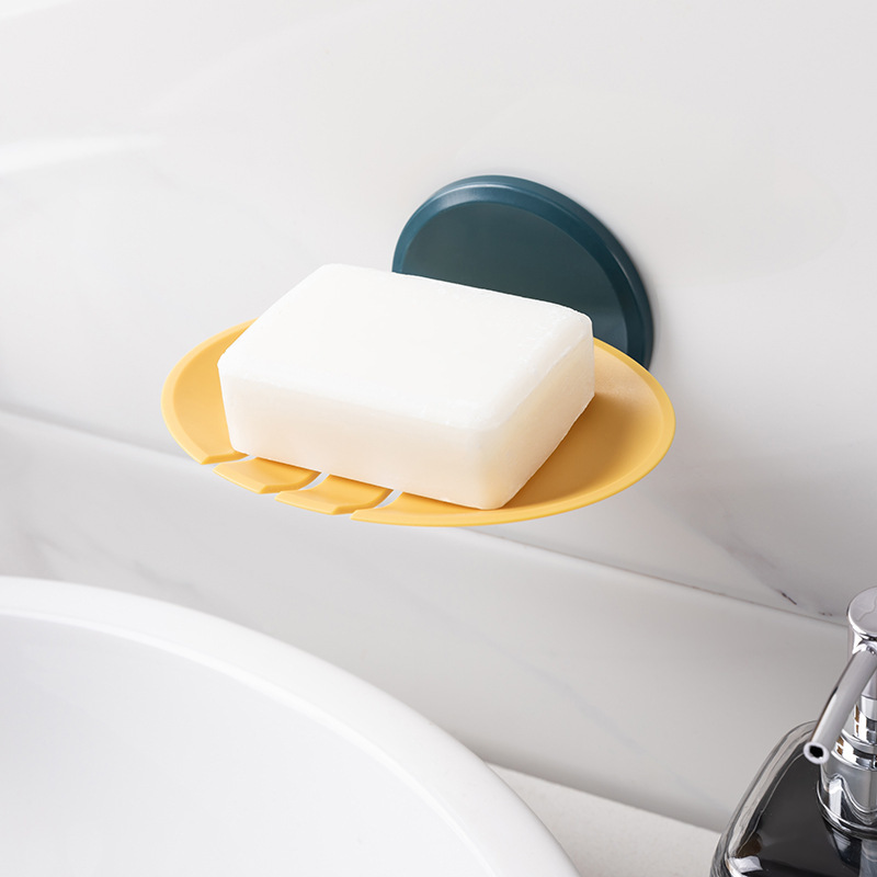 Wall-mounted Hanging Soap Box/ Bathroom Non-marking Strong Viscosity Storage Bracket/ Punch-free Plastic Drain Soap Holder/ Household Storage Rack