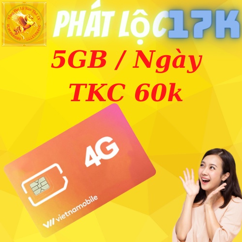 Sim VNMB 5GB/ Ngày Phát lộc, có 150GB Tốc Độ Cao/ tháng - Tài Khoản Chính 60.000đ, Gọi Liên Mạng, Gọi Nội Mạng Free