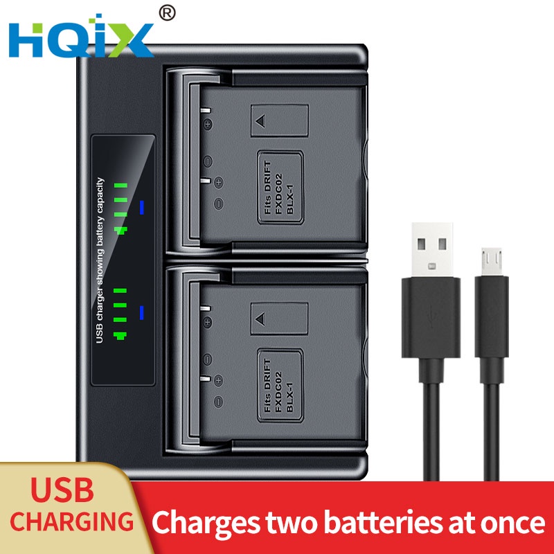 HQIX Thích hợp cho máy ảnh không gương lật Olympus OM-1 OM1 BLX-1 Pin Sạc kép