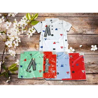 Combo 3 áo thun size 1-5 in hình khối cổ trụ bé trai